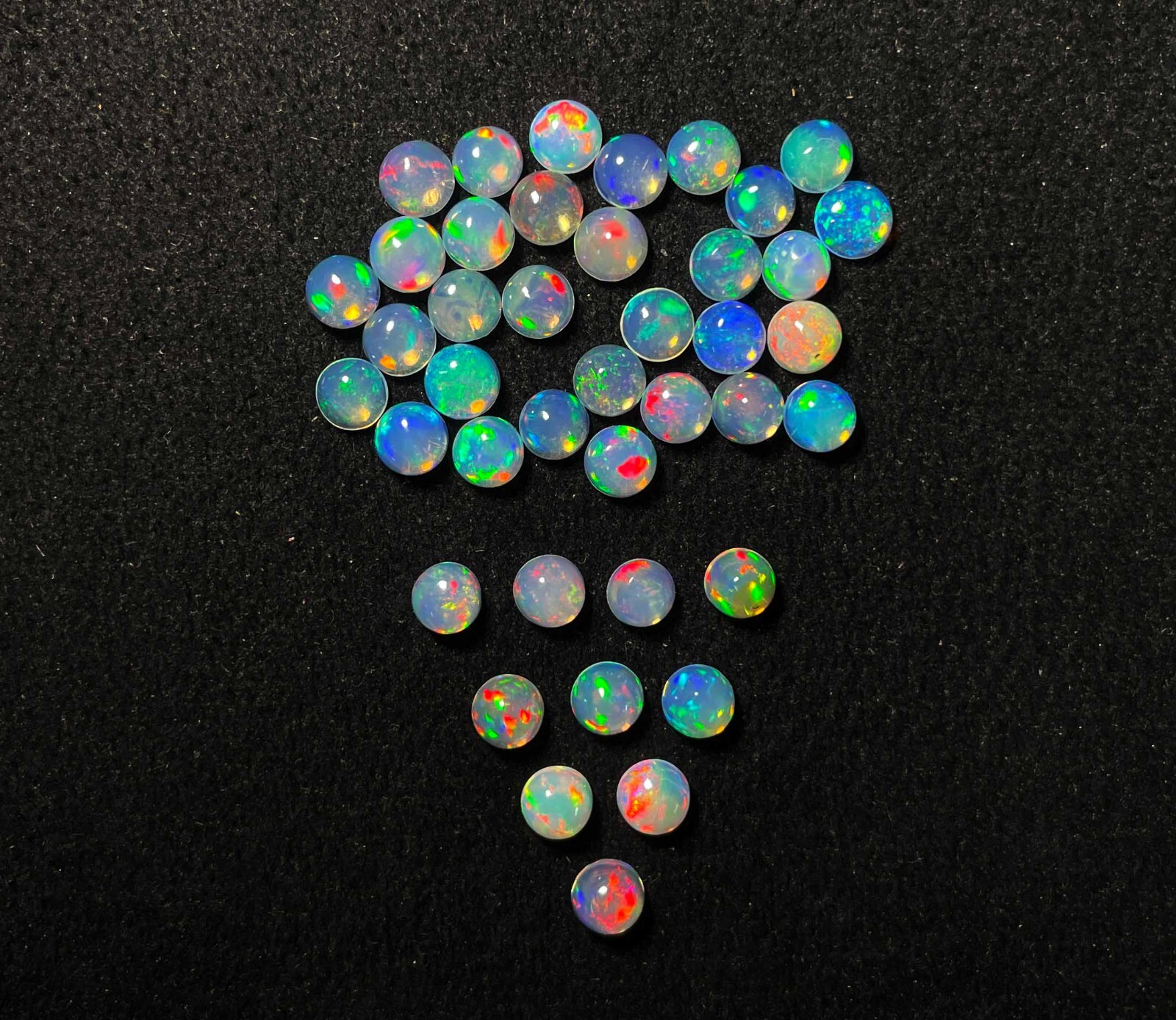 Natural Ethiopian Opal Round Cabochon Loose Gemstone Lot 16 Pcs 5 MM 5 CT
