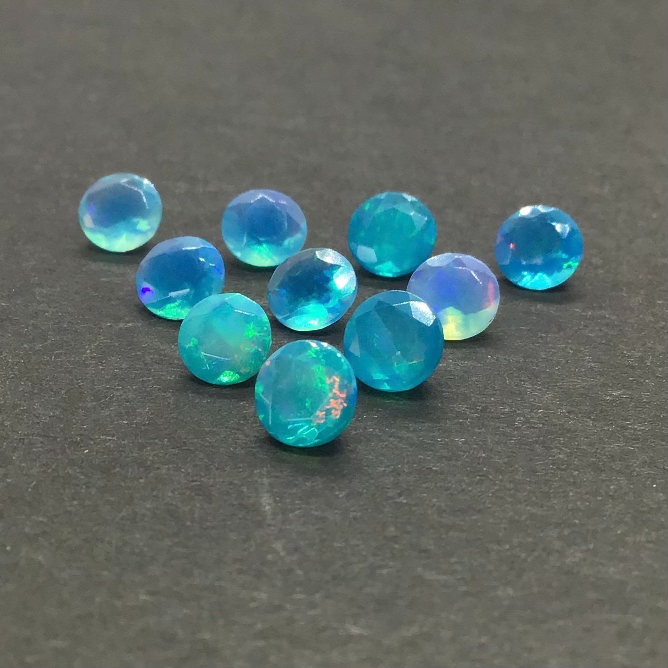 AAA Natural Ethiopian Paraiba Fire Opal Round Cut Loose Gemstone For All Jewelry