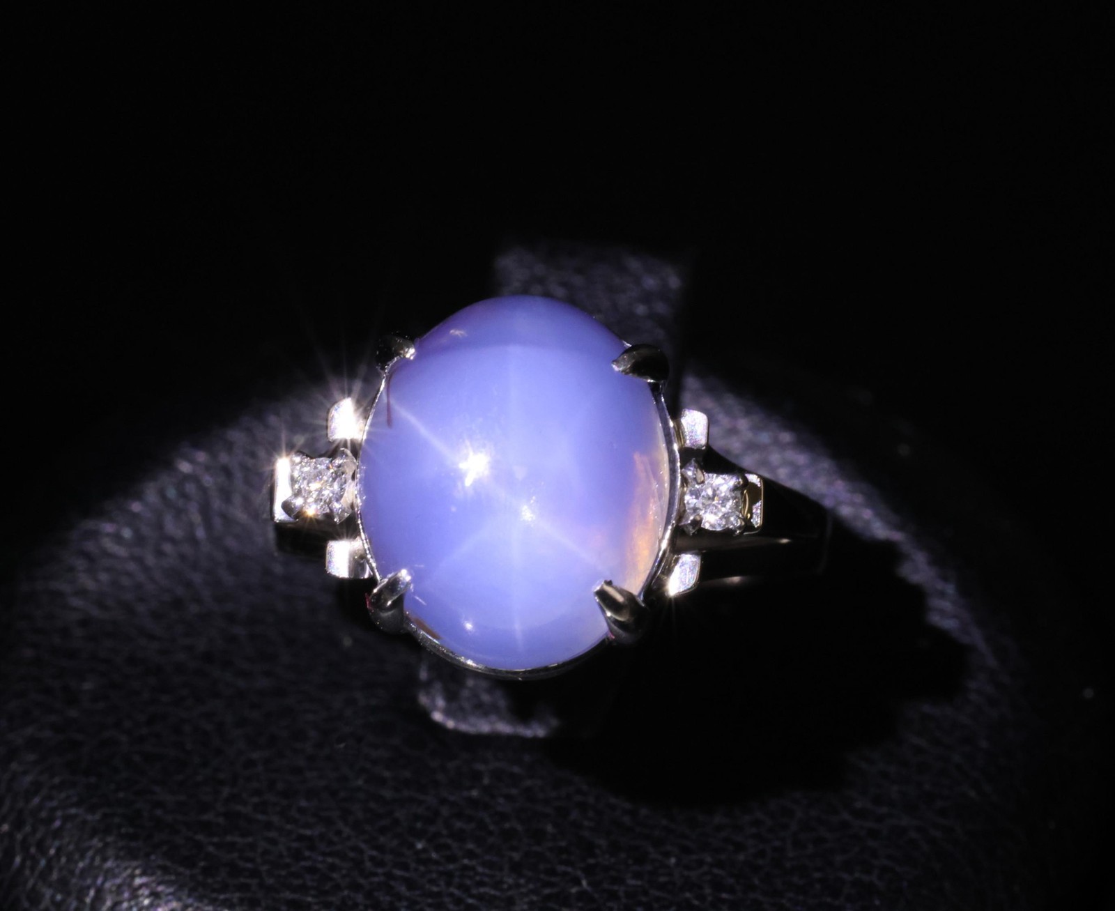 9.14ct GIA Ceylon No Heat Star Sapphire & 0.02ct Diamond Platinum Ring, Size 5.5