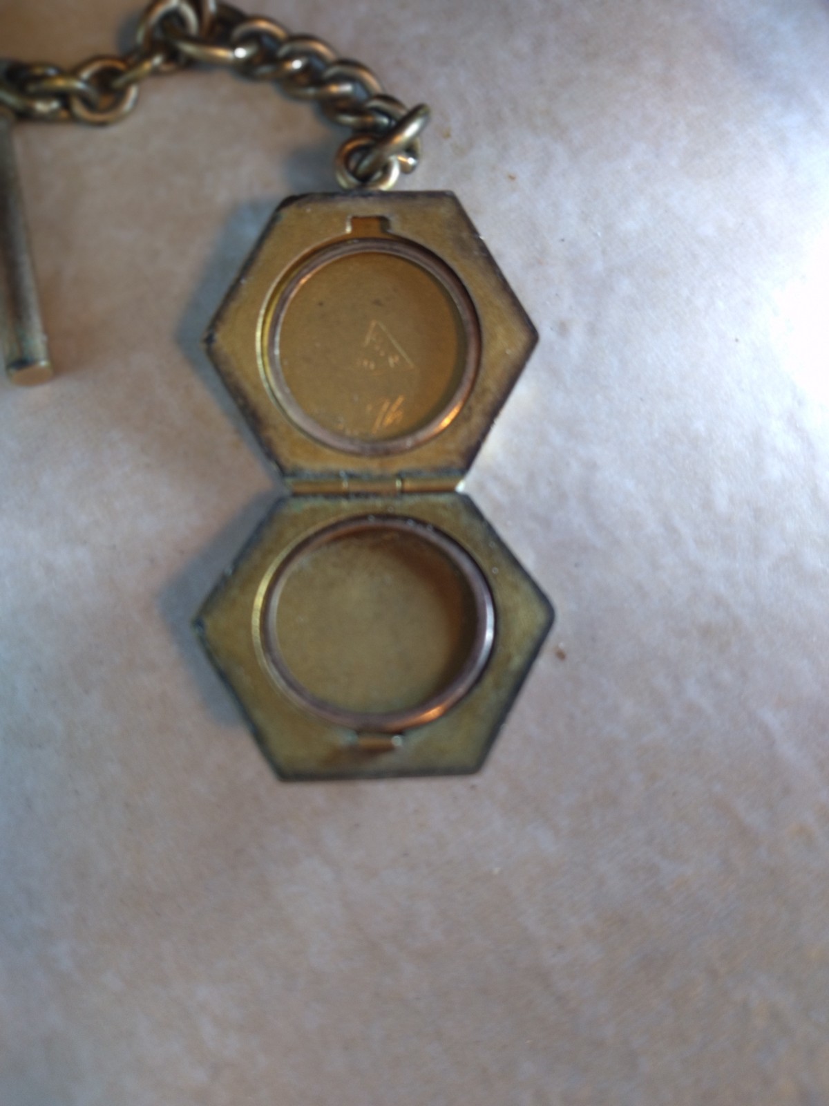 Children of the American Revolution locket on Victorian Gold Filled Watch Chain