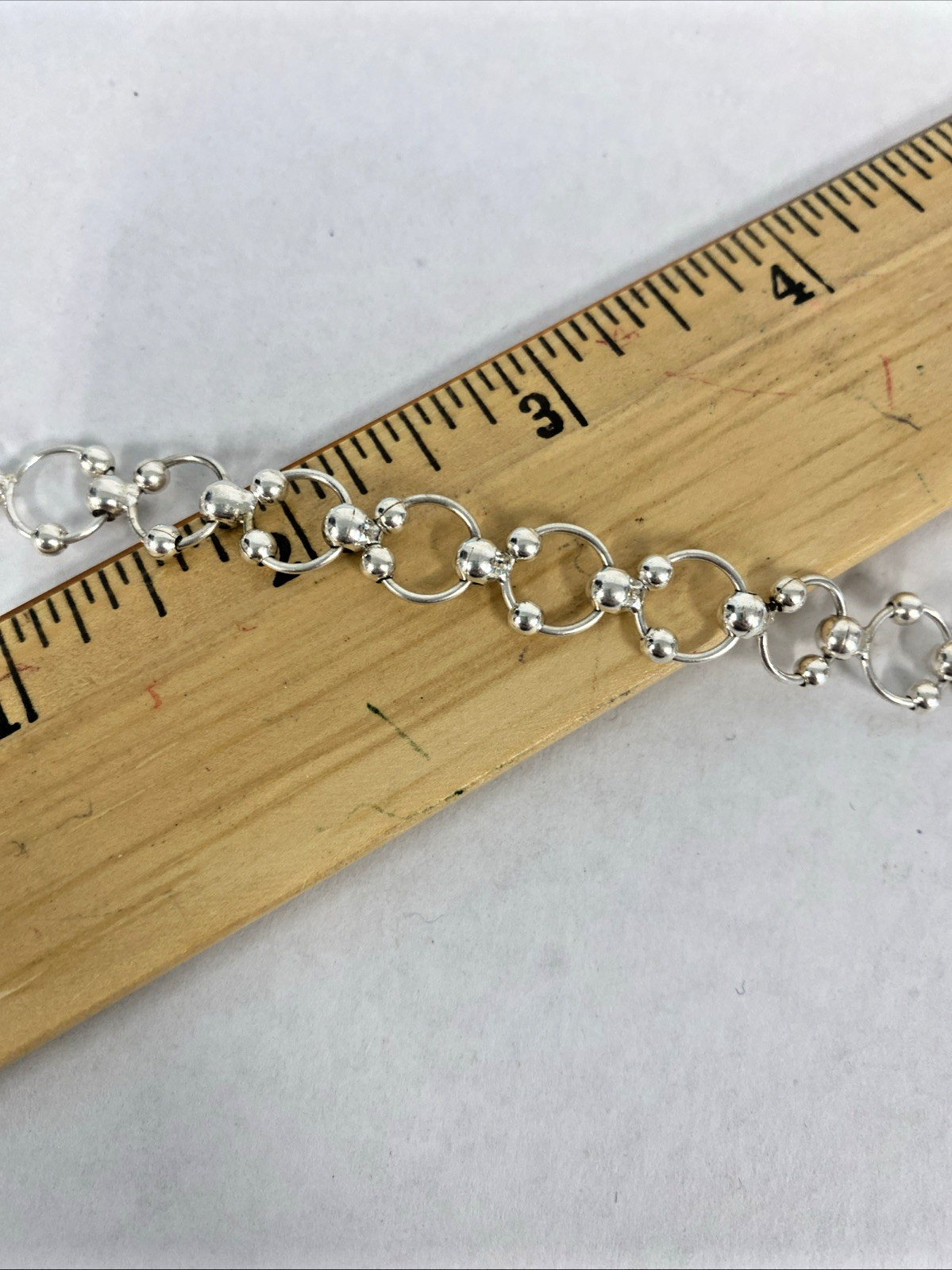.925 Sterling Silver chain circle ball designer 16 inch Cable Chain Necklace NEW