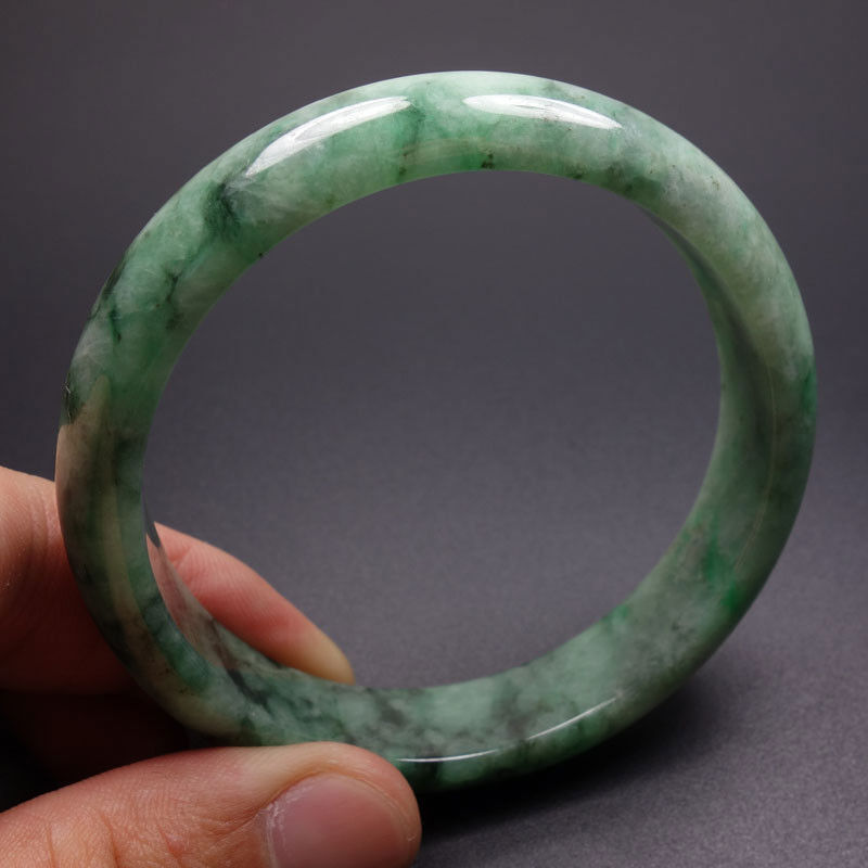 61mm Certified Grade A 100% Natural Green Jadeite Jade Bracelet Bangle Z02115