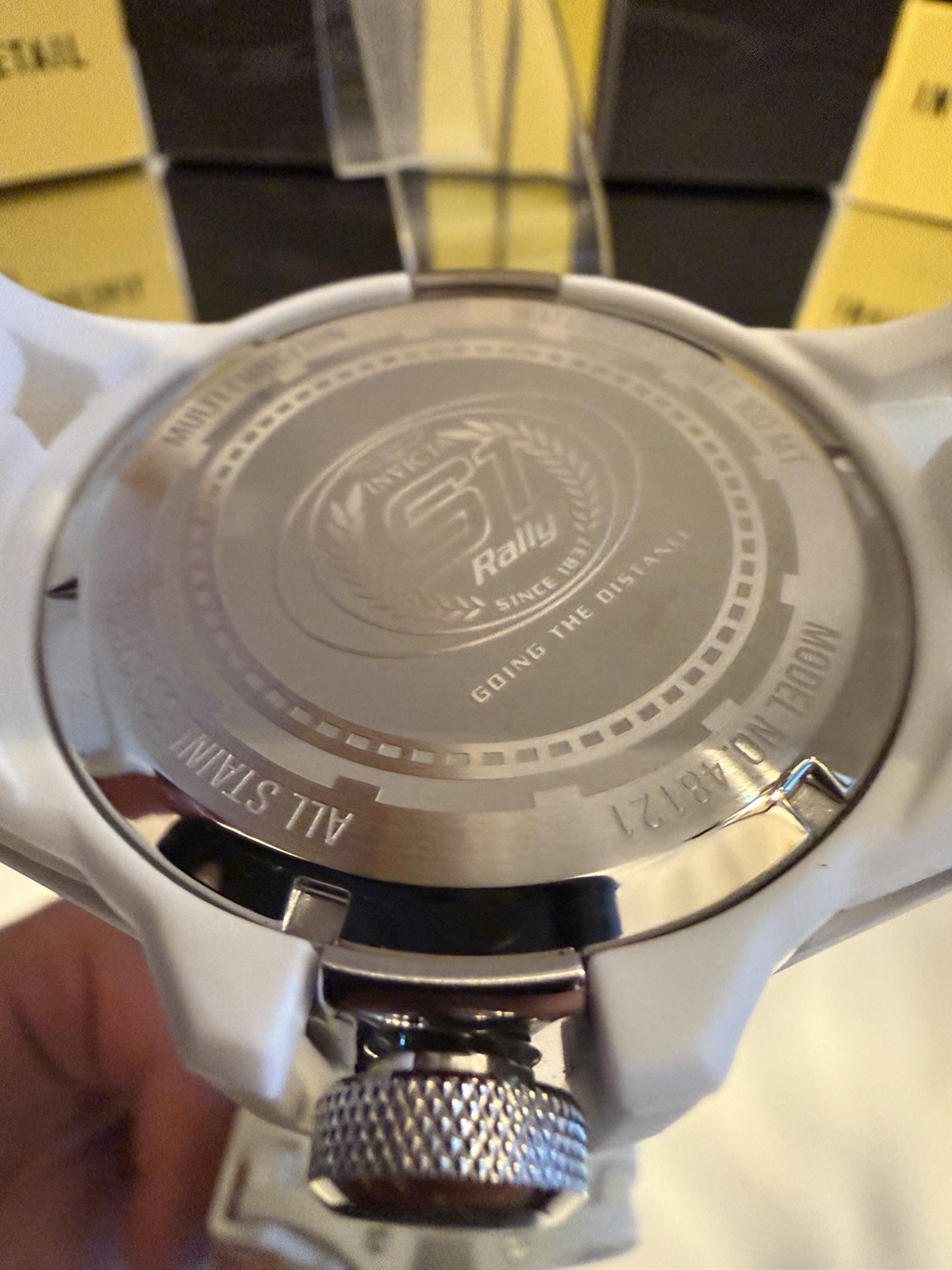 Invicta S1 Rally Splitter Men’s Chronograph Quartz 48mm White Silicone Day/Date