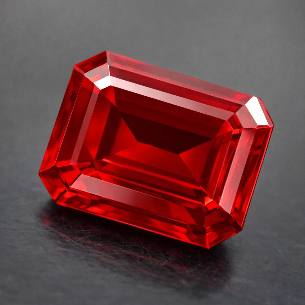 Natural 12.38 Ct Burmese Blood Red Ruby Emerald Cut AGL Certified Gemstone