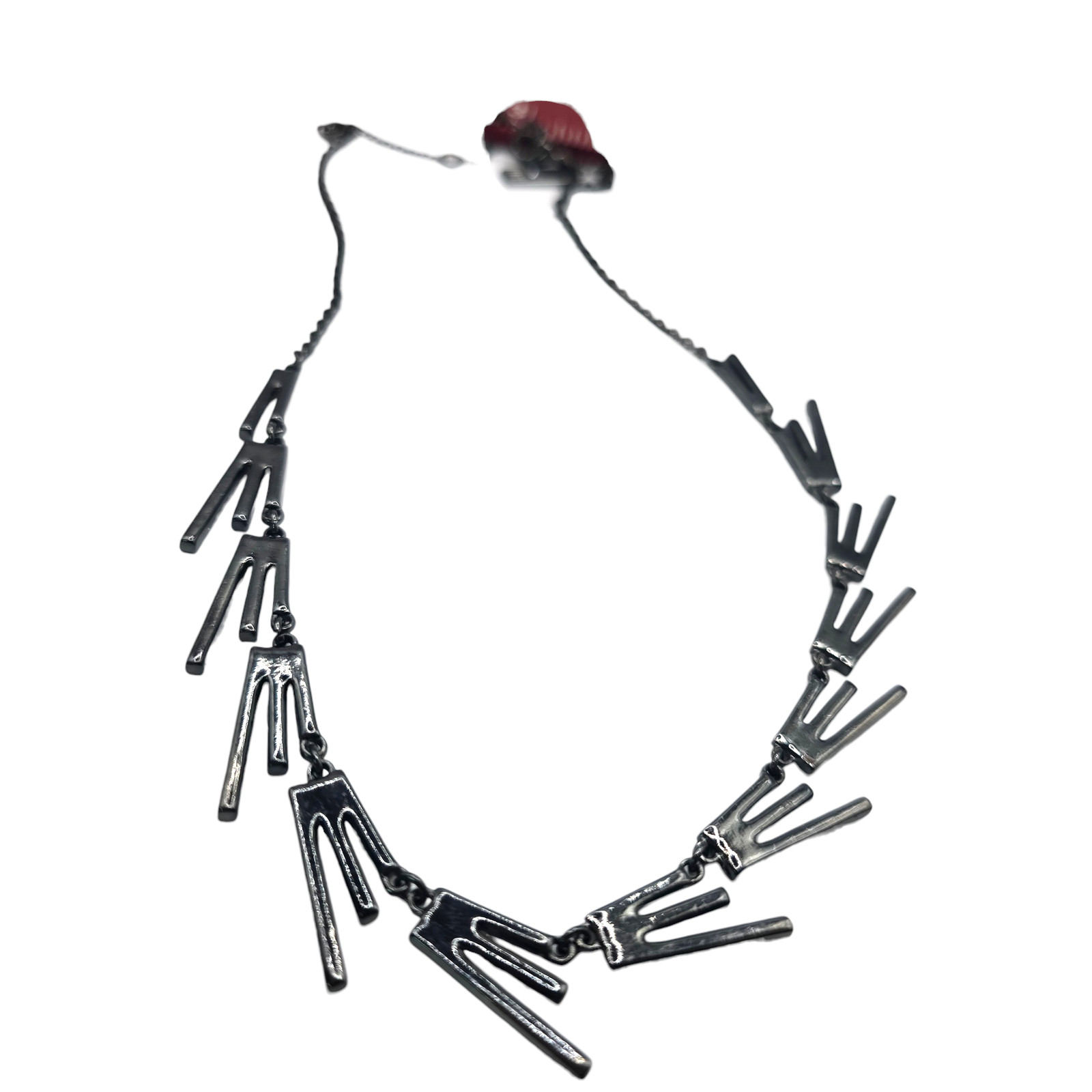 Necklace INC Linear Cascading Clear Rhinestone Statement Gunmetal 20″ SKU2886