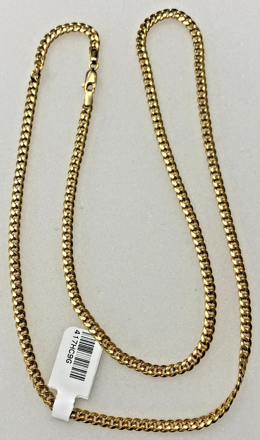 10kt Real Gold Cuban Link Semi-Solid Chain 9grams 3.5mm 24” EG Brand NWT 10K