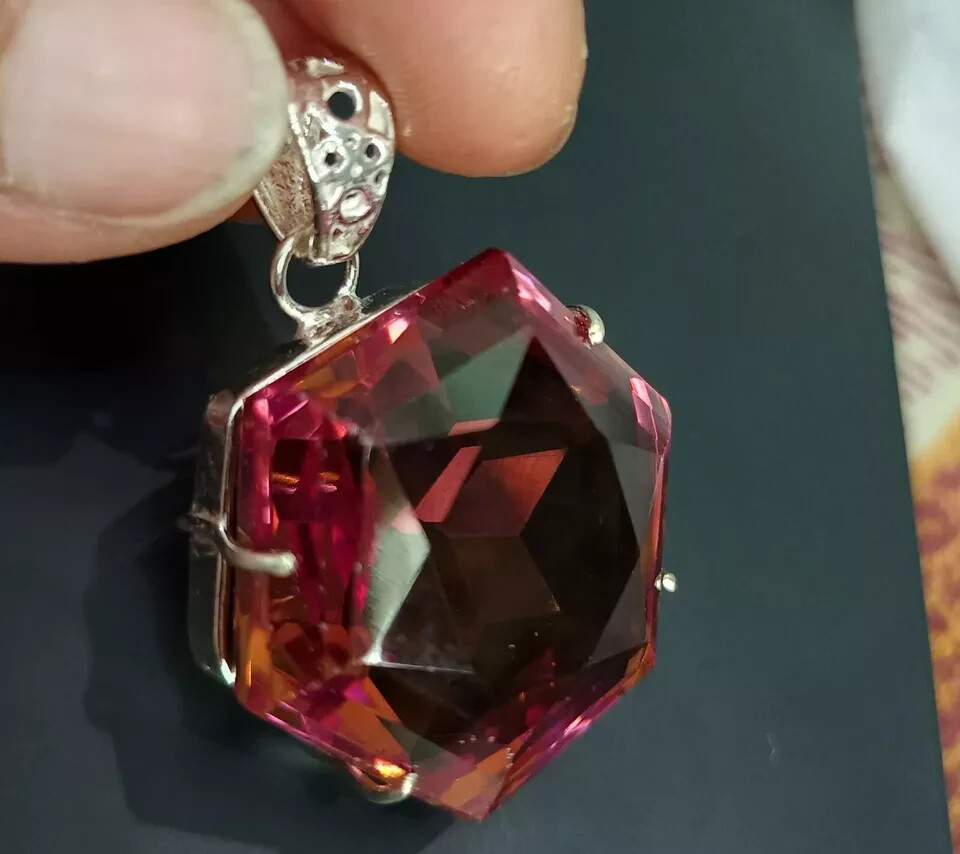 Certified 70 Ct+ Natural Zultanite 7 Color Pendant 925 Silver Loose Gemstone