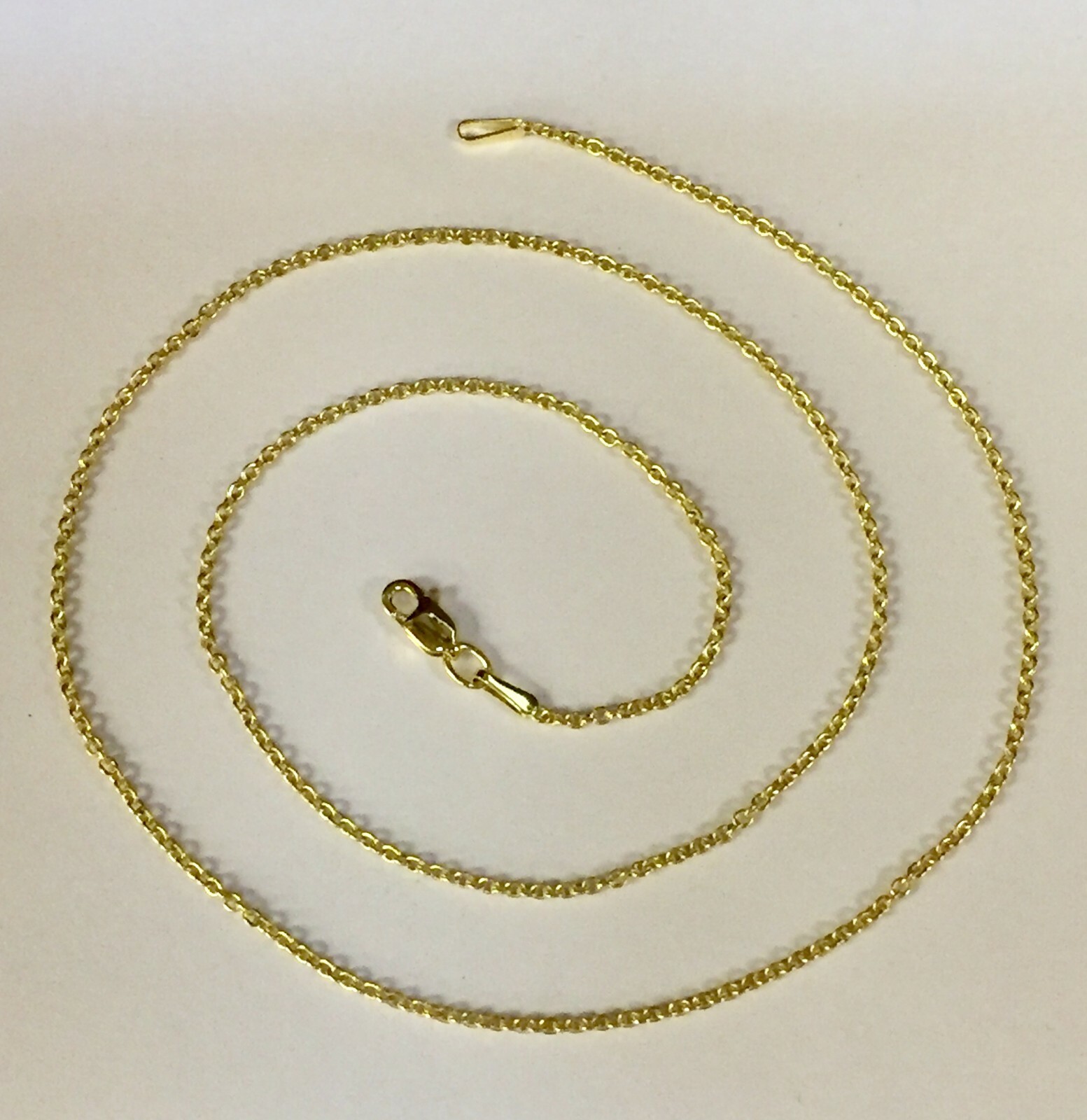 14k Yellow Gold 18″ Cable Link Pendant Chain/Necklace 1.9 mm 2 grams RCAB50