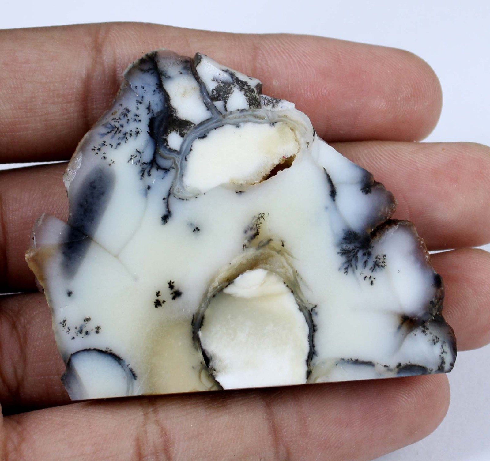 Father’s Day Offers Natural Dendrite Opal 128.50 Ct/52 mm Gemstone Slab Rough