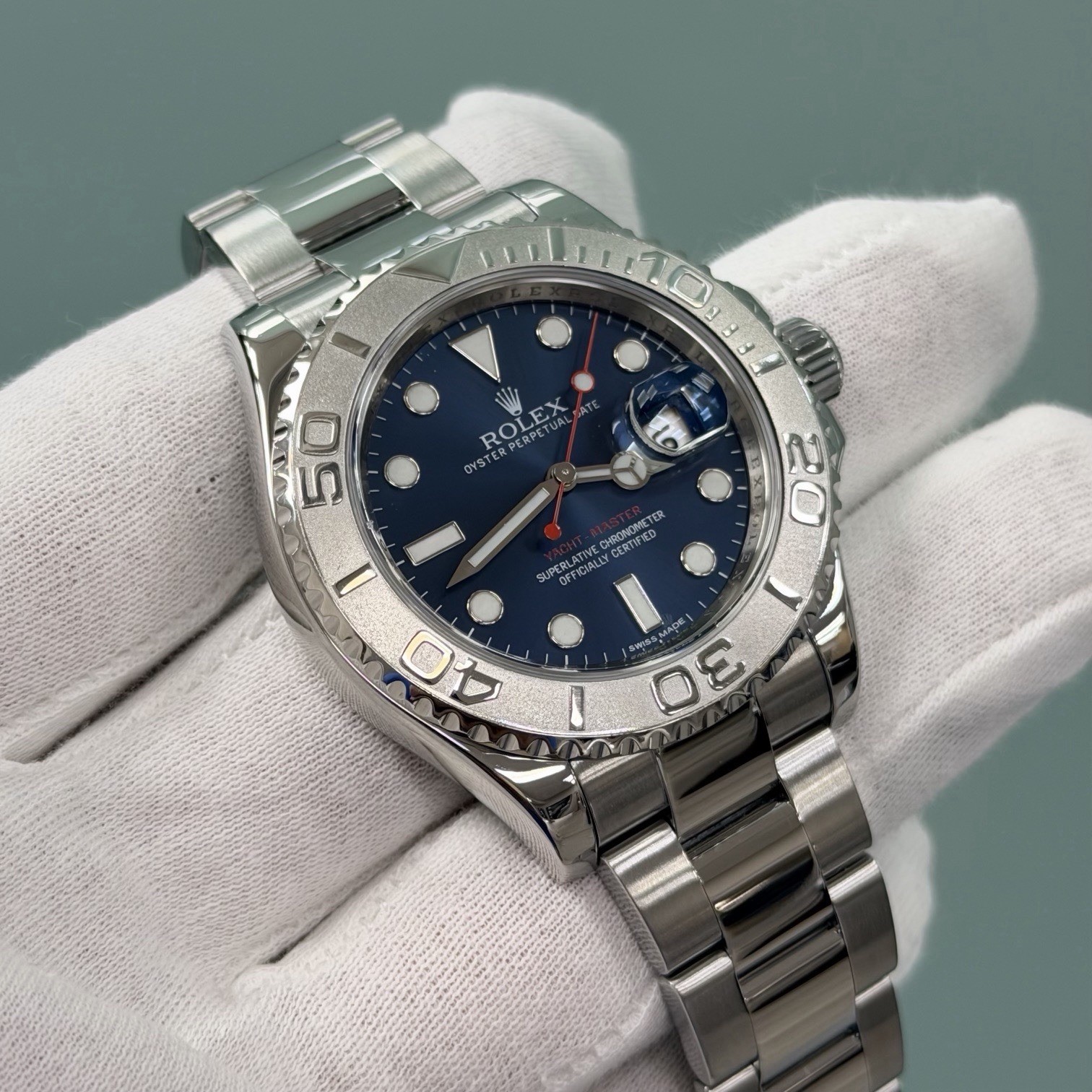 Rolex Yacht Master 40 116622 40mm Blue Dial Platinum Bezel Stainless Steel Box