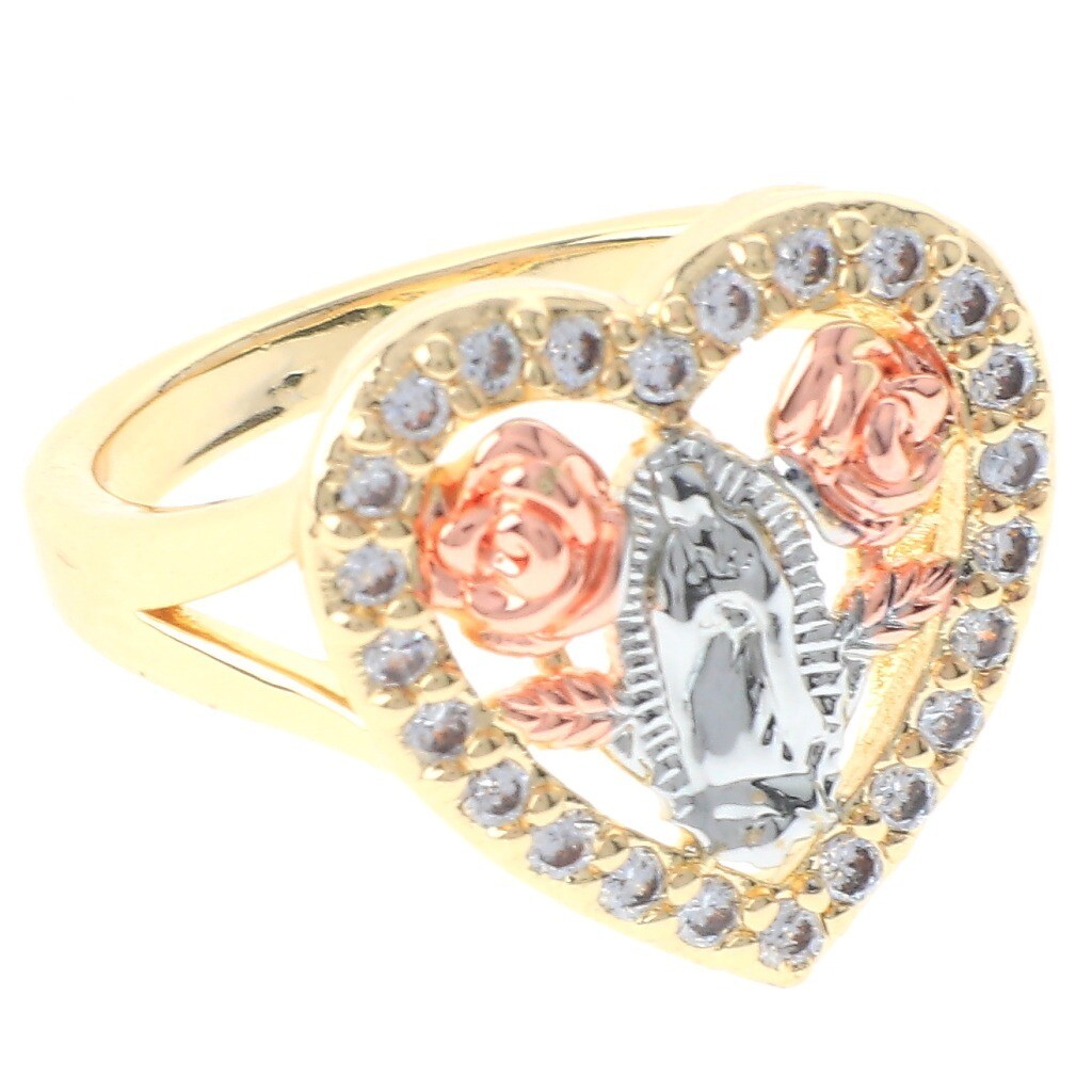 Gold Tone Gold Plated Ring With Clear Rhinestone – RG1001-7