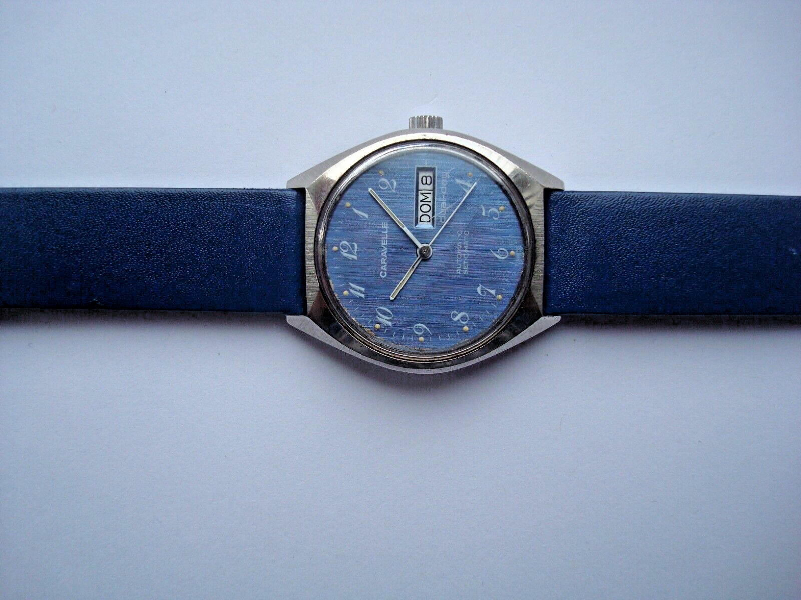 Caravelle Bulova Dual Day Men’s Automatic Watch ETA 2879 Blue Dial New Band Runs