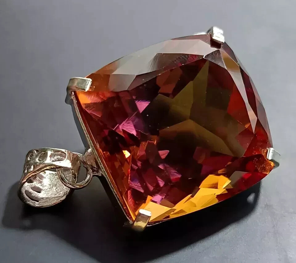 90Ct+ Natural Zultanite 7 Color Pendant 925 Silver Certified LG Gemstone