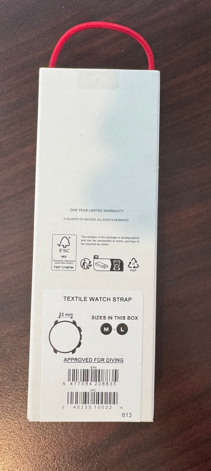 Brand New Unopened Suunto 22mm Explore 1 Textile Watch Strap SS050854000