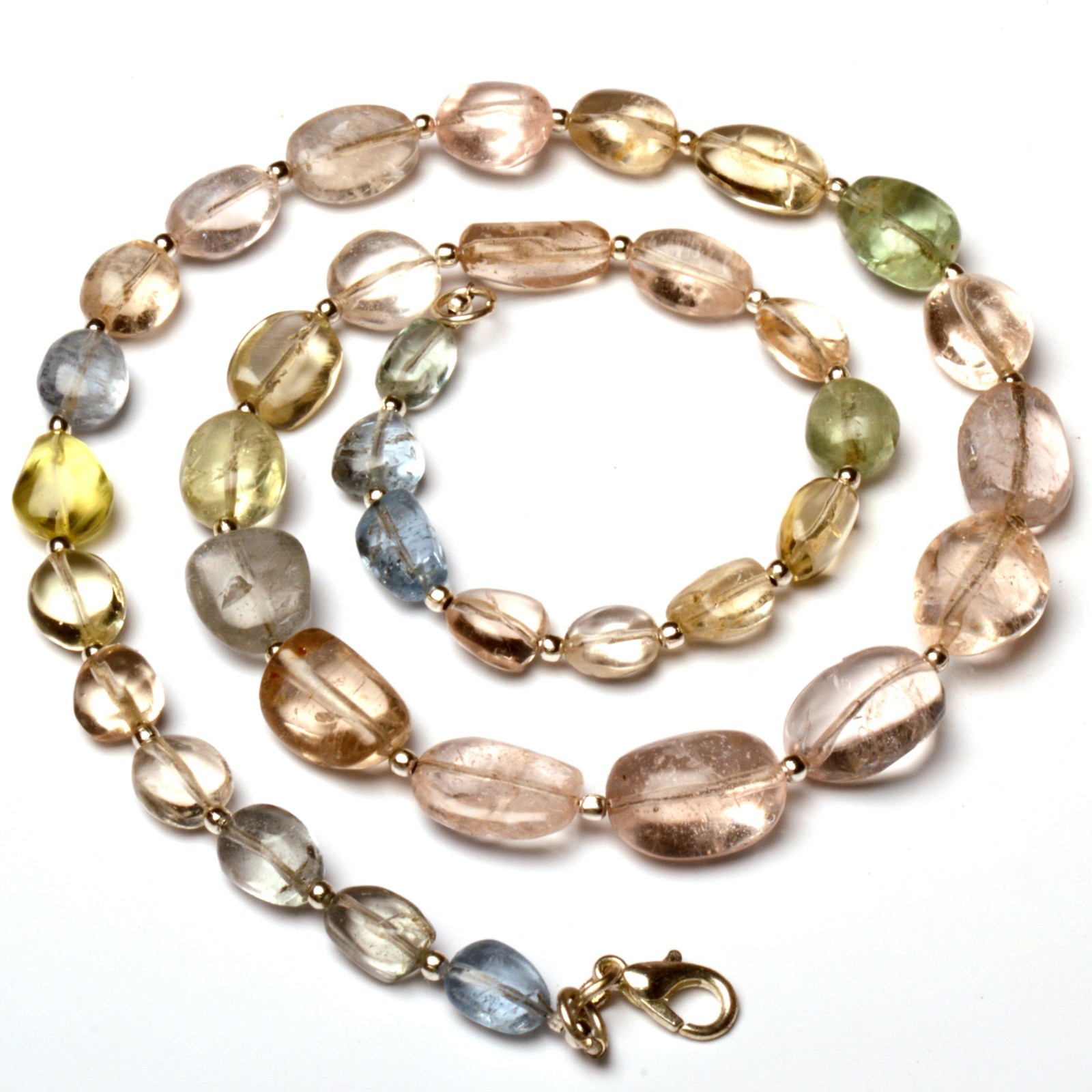 Natural Multi Bery Gems 8 to 15 mm Size Smooth Nugget Shape Beads 19″ Necklace