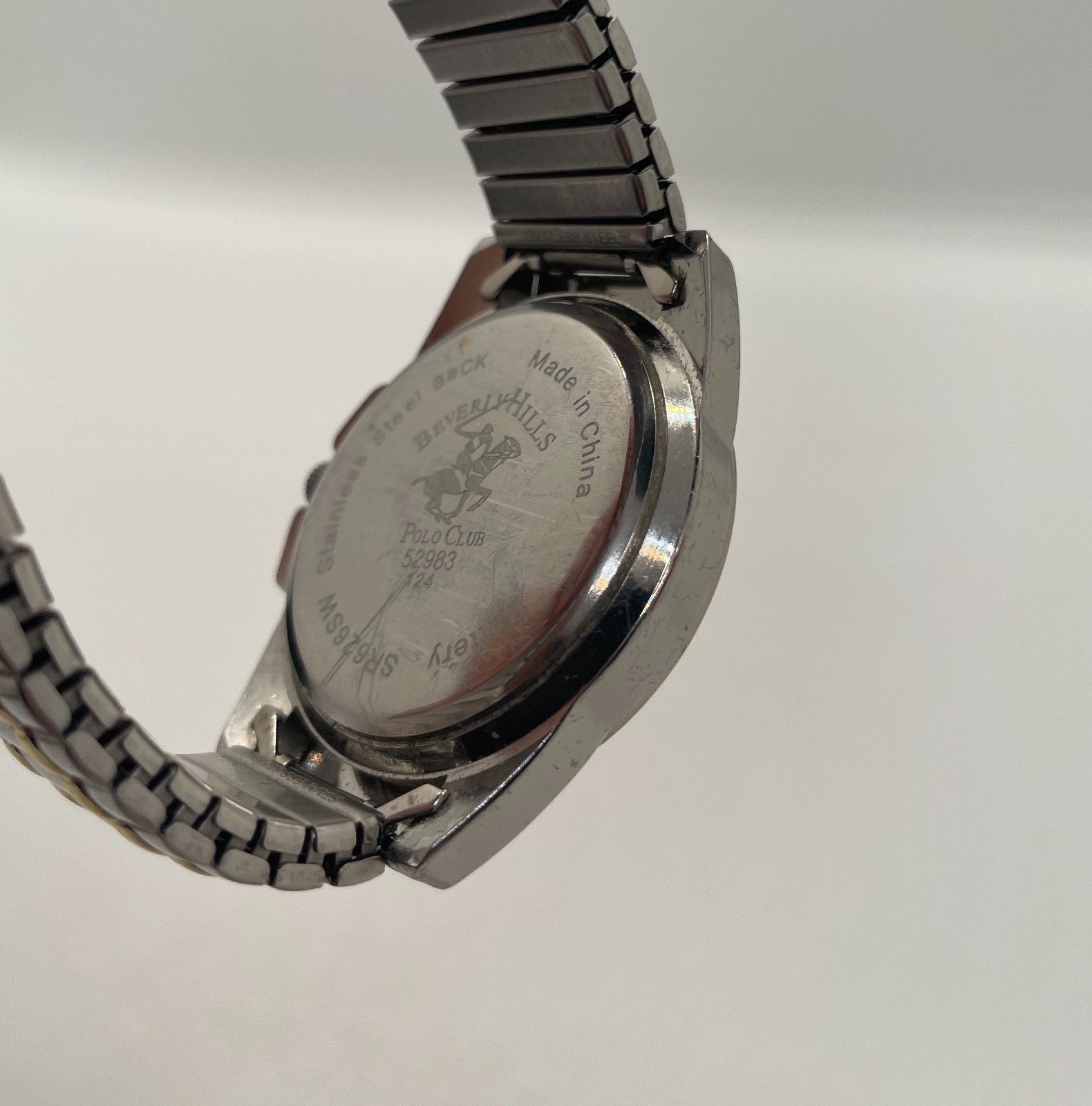 Beverly Hills Polo Club Watch Mens 38mm Two Tone Case Stretch Bracelet Quartz