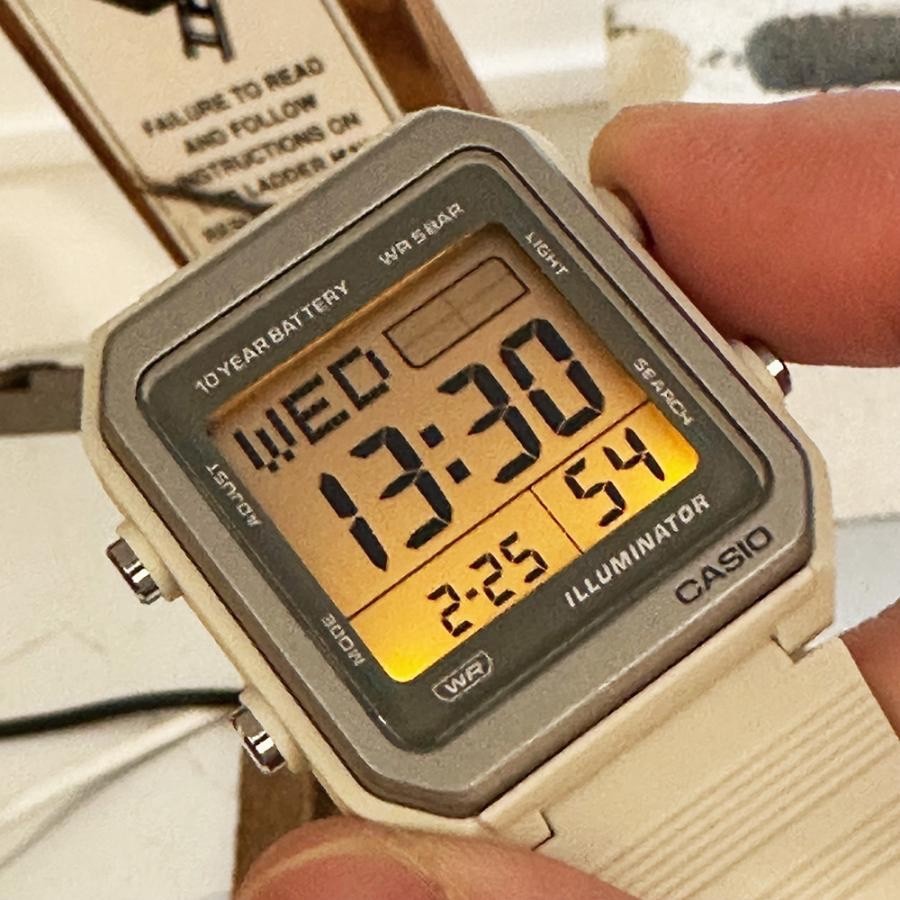 CASIO W-221H-8AJF Digital Watch Ivory Resin 10yr Battery WR50m Japan New