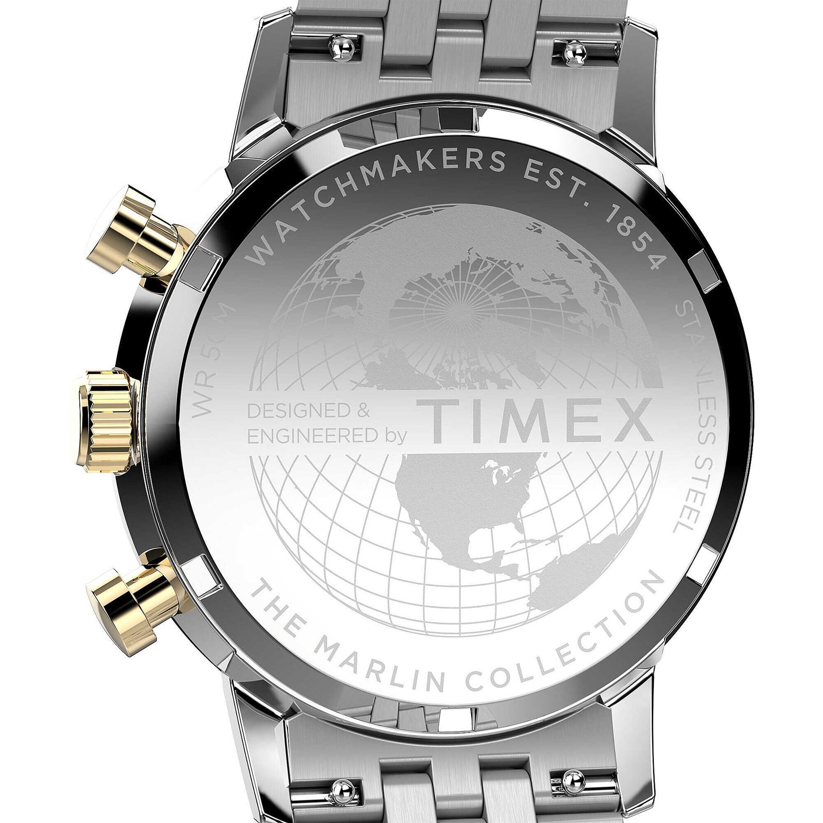 Mens Wristwatch TIMEX MARLIN TW2W60100 Chrono Stainless Steel Champagne