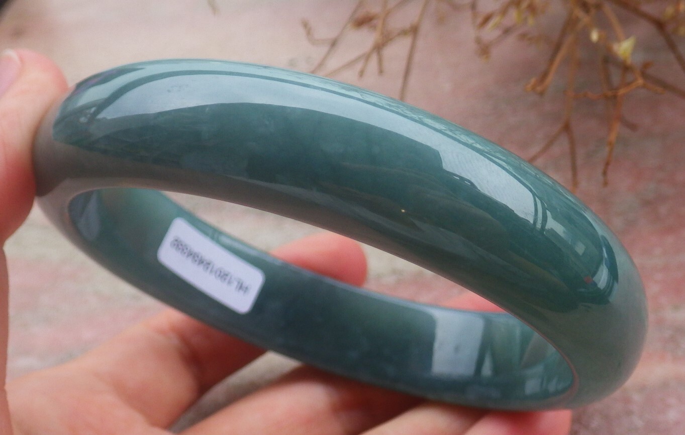 Video Certified Icy Green Natural A JADE Jadeite Bangle Bracelet 69mm 203073 AS