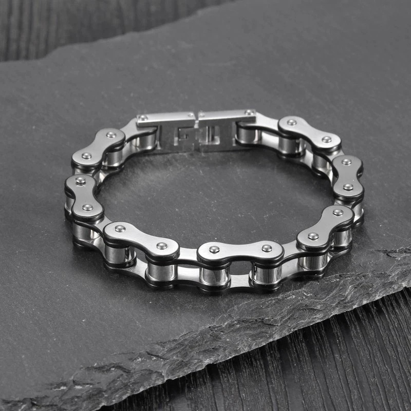 Stainless Steel 10 mm Bike Chain 8.5″ Bracelet Biker Motorcycle Chain Bracelet