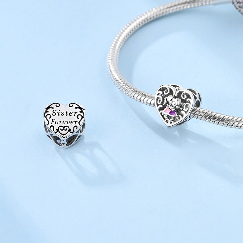 MULA 925 Sterling Silver Retro DIY Charm Forever Sisters For Women Bracelet