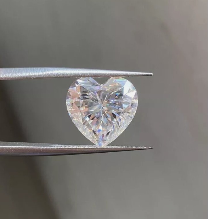 Certified 1 Pc Loose CVD Diamond D Color 5 x 5 mm Heart Shape IF Clarity