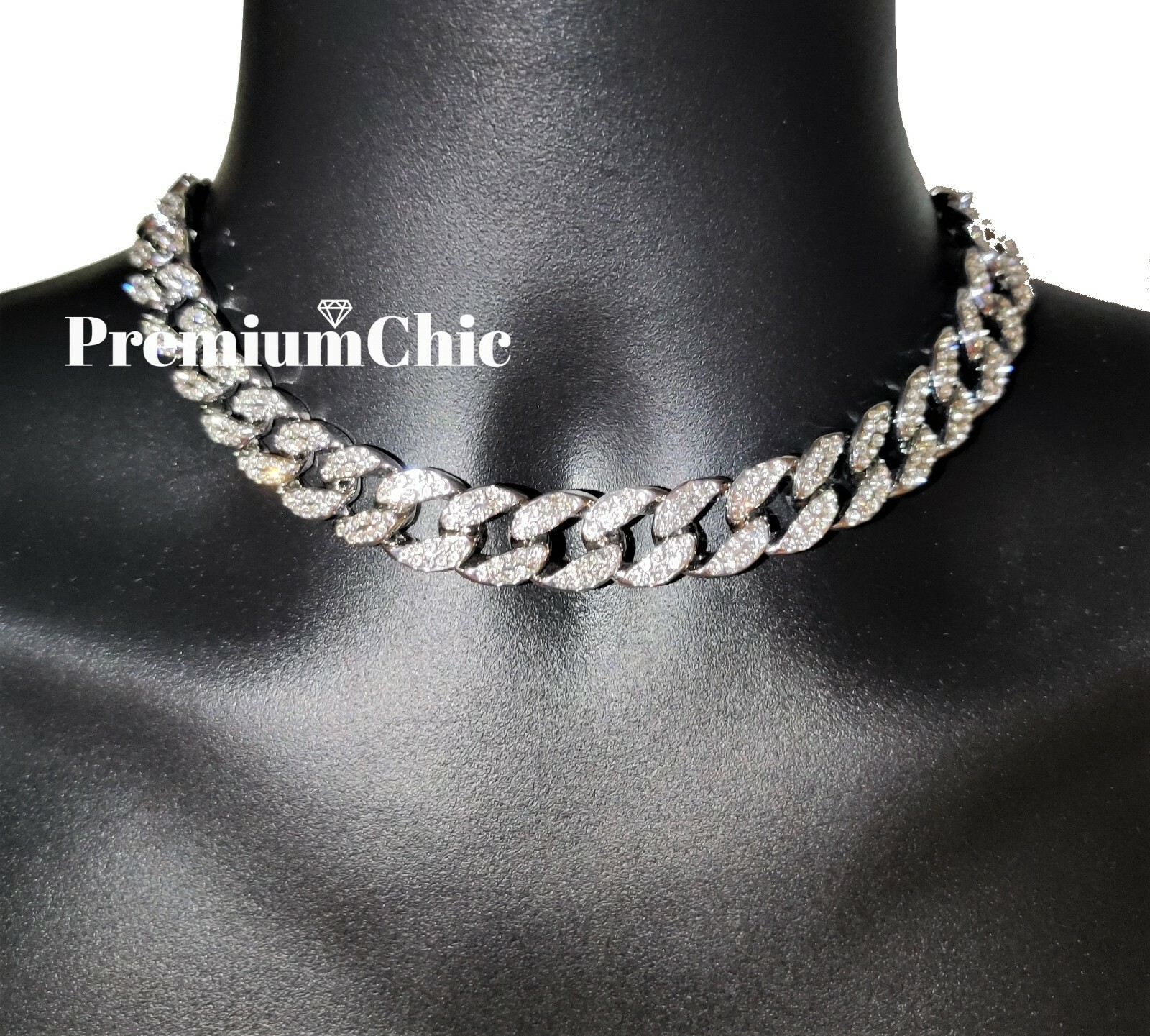 16MM Miami Cuban Choker Link Chain Necklace ICED Mens Gold Plated CZ Jewelry