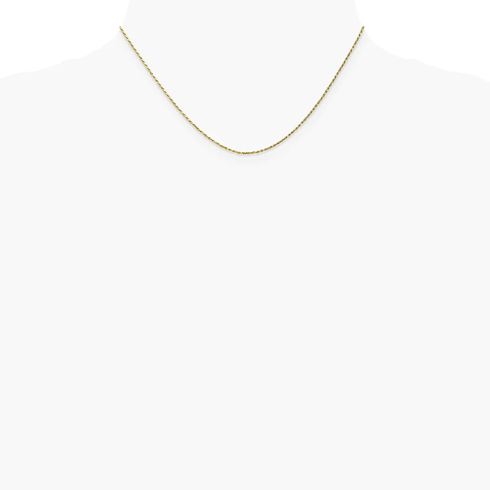 10K Yellow Gold .95mm Carded Cable Rope Chain Necklace 16″-24″