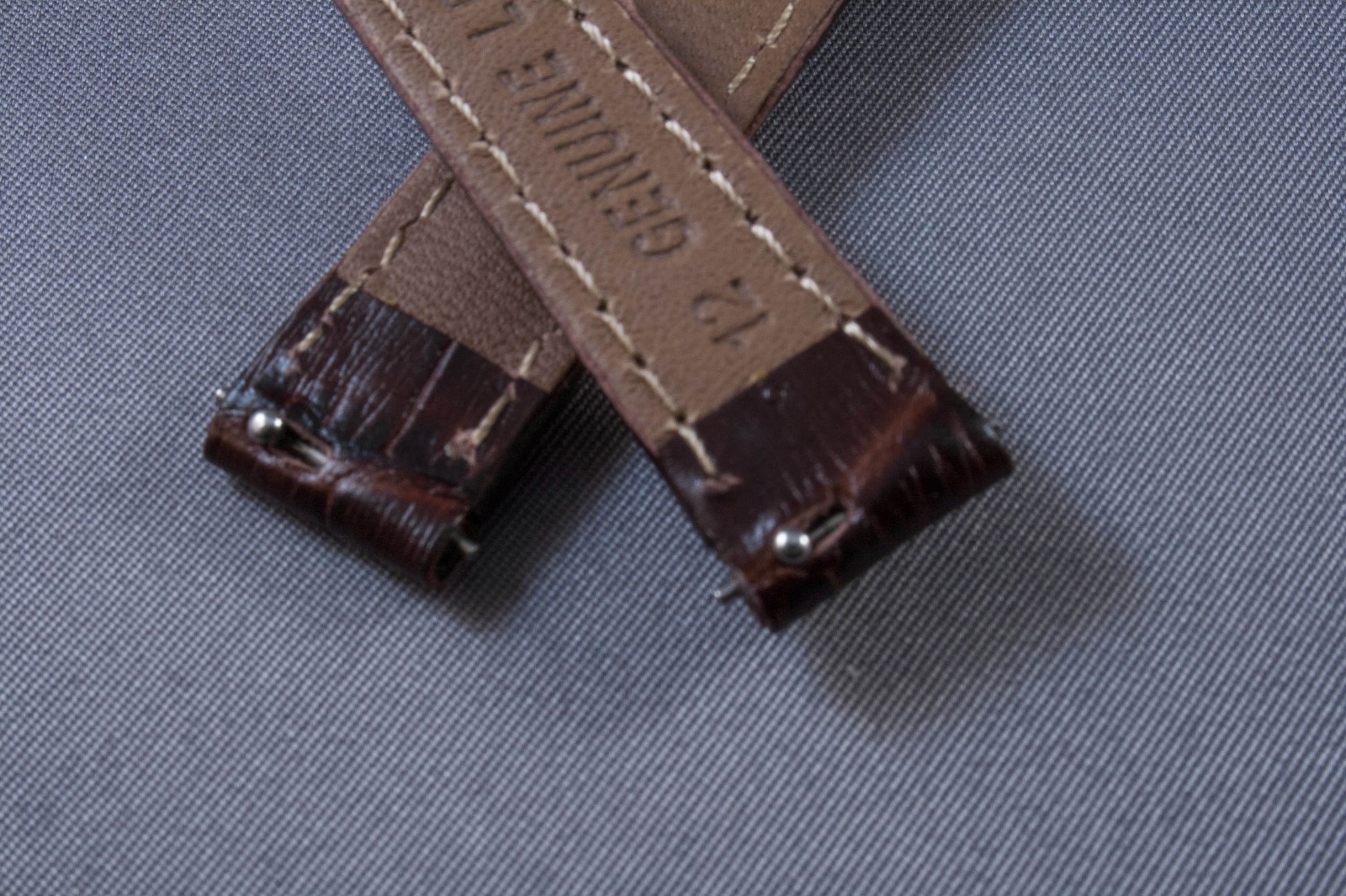 12mm Brown Genuine Leather Watch Band Strap Interchangeable Michele CSX Mini