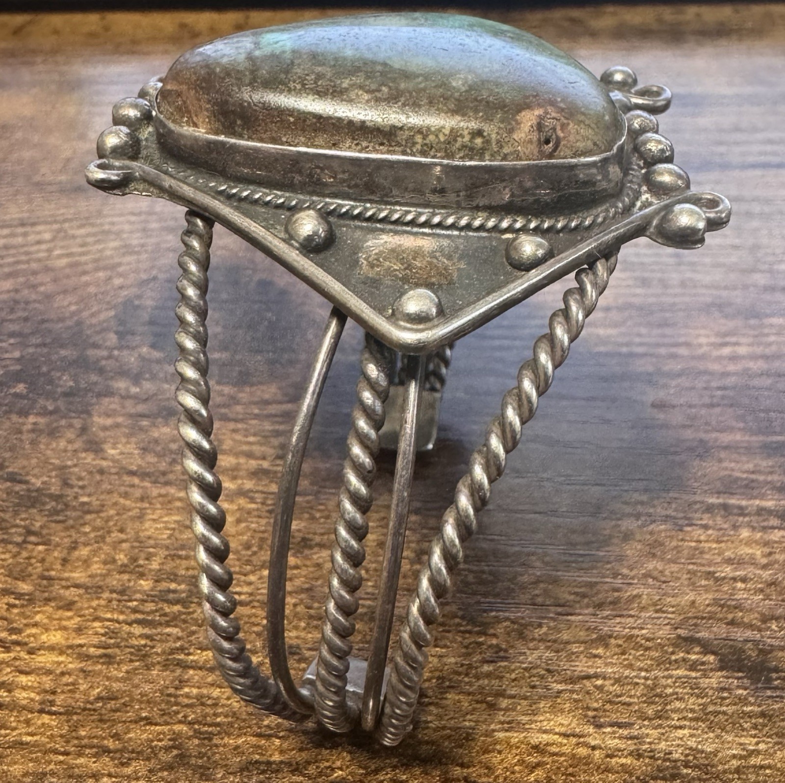 Vintage 1930-60s Southwestern Silver & Turquoise Cuff Bracelet – Fred Harvey Era