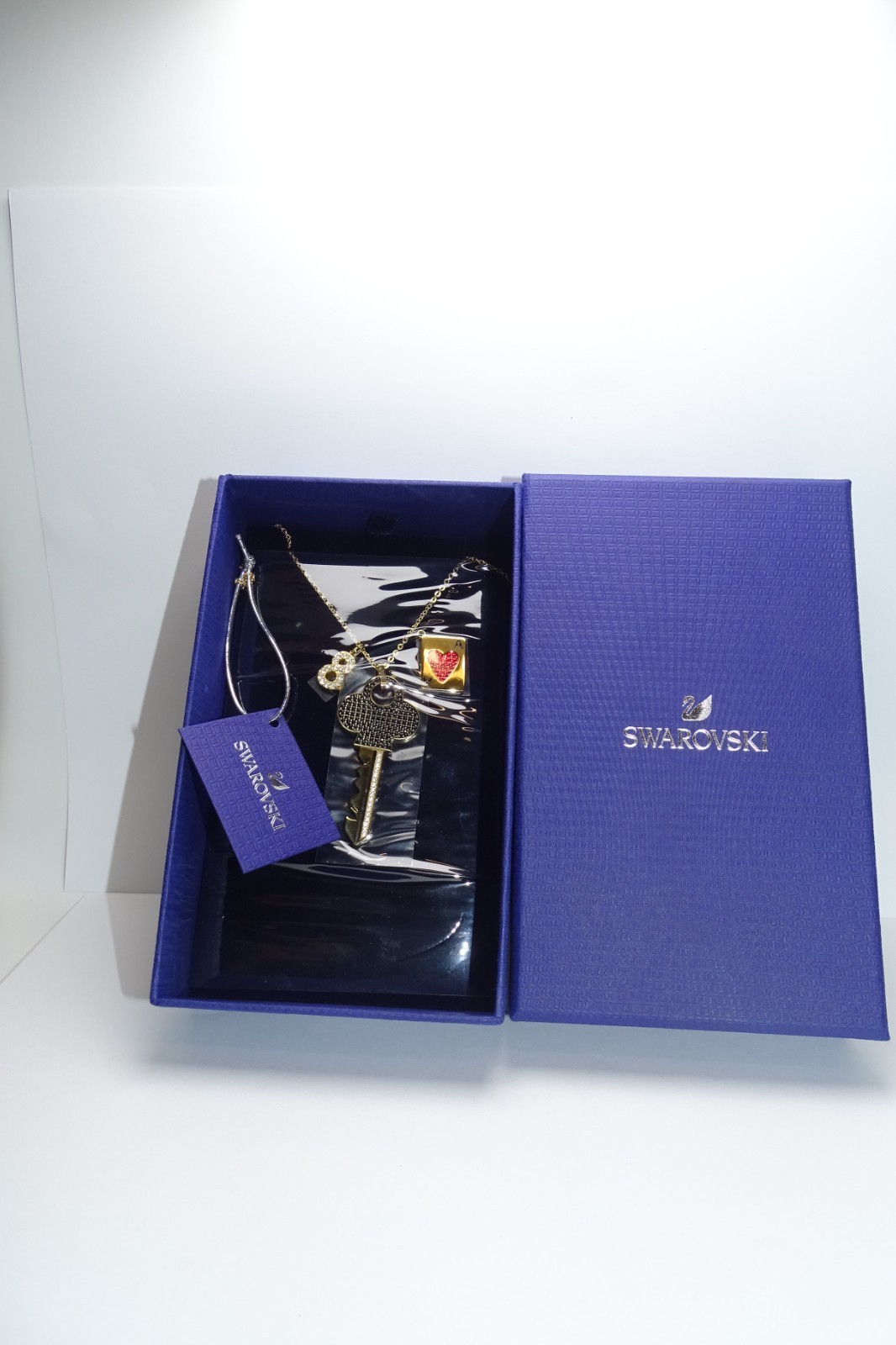 Swarovski Women’s Pendant Necklace Optimal 23K Yellow Gold Crystal Key 5455025