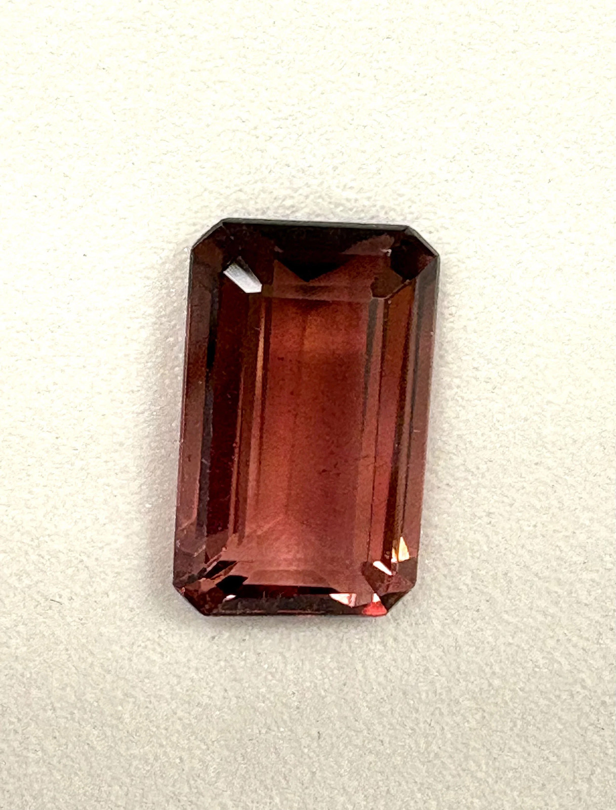 4.11ct Emerald Cut Rubellite Tourmaline Loose Gemstone 12.41×7.82mm