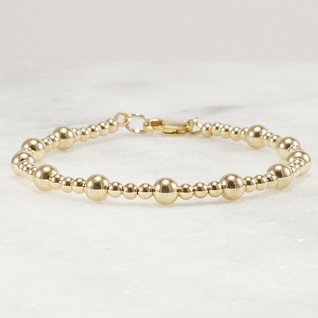 Gold Beaded Bracelet 14k Gold Filled 3mm 5mm