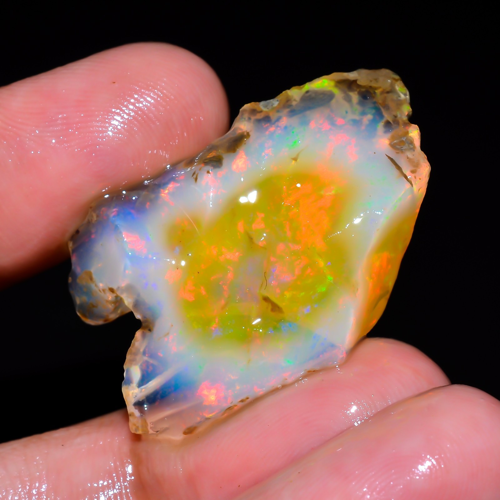 Natural Ethiopian Opal Rough Specimen Opal Welo Fire Crystal Opal Approx 30 Ct.