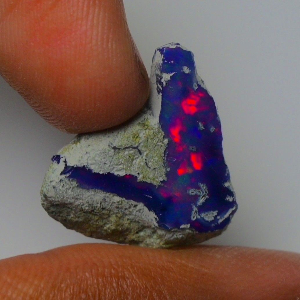 Blue Ethiopian Opal Rough 6.45 cts Smoked Black Opal Raw, Fire Opal