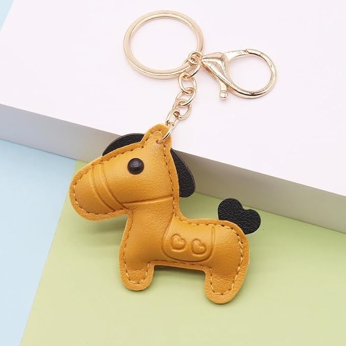Puffed Horse Pull Charm/Key Ring For Zippers, Purses, Luggage, Schoolbag