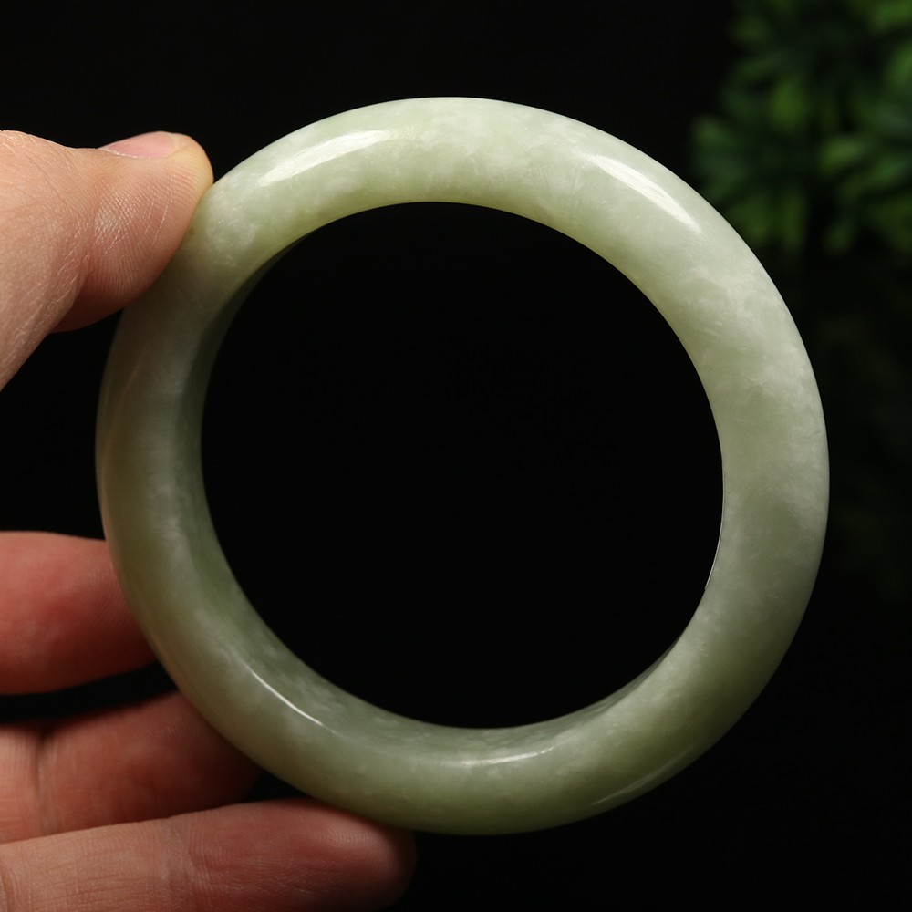 61mm Certified 100% Natural Grade A Green Xiu Jade Bracelet Bangle 12025