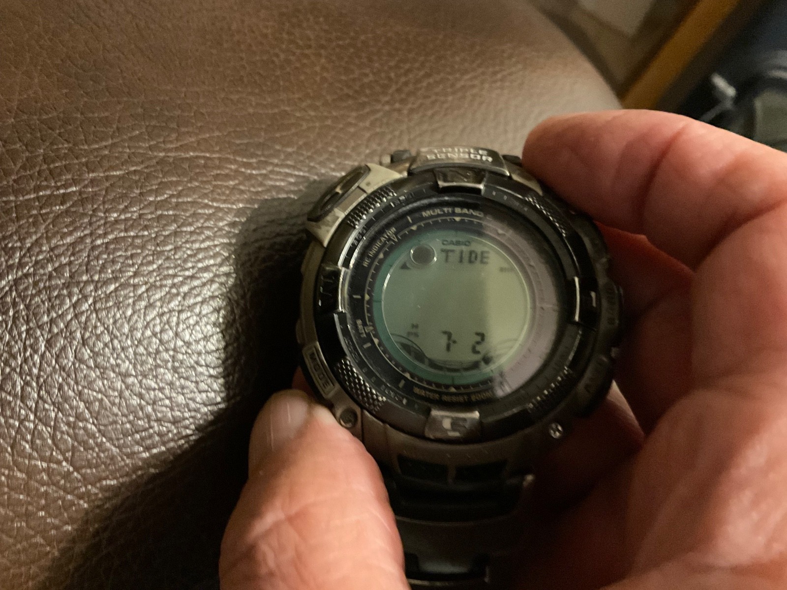 Casio Pathfinder PAW-1500T Solar Muti-Band, Triple Sensor, Tide, Titanium Band