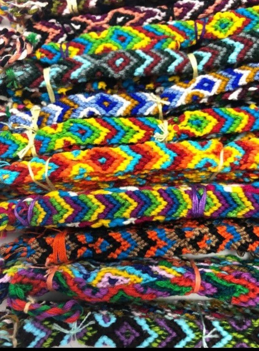 Handmade Guatemalan Artisan Friendship Bracelets Anklet Lot 120 (10 Designs/Lot)