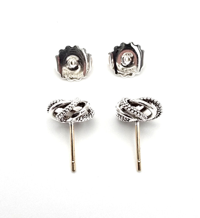 LAGOS Love Knot Earrings Sterling Silver Studs with 14K Gold Posts