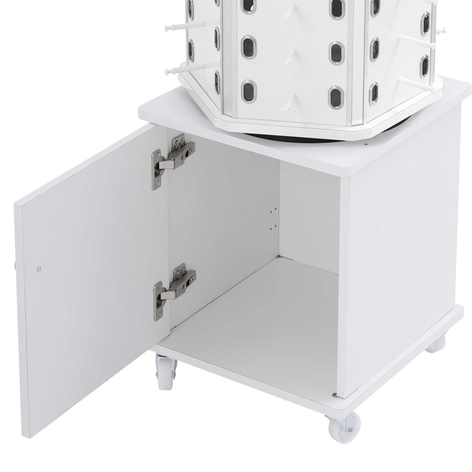 360° Rotating Eyeglass Display Rack 102 Pairs Storage Rack With Wheels For Store