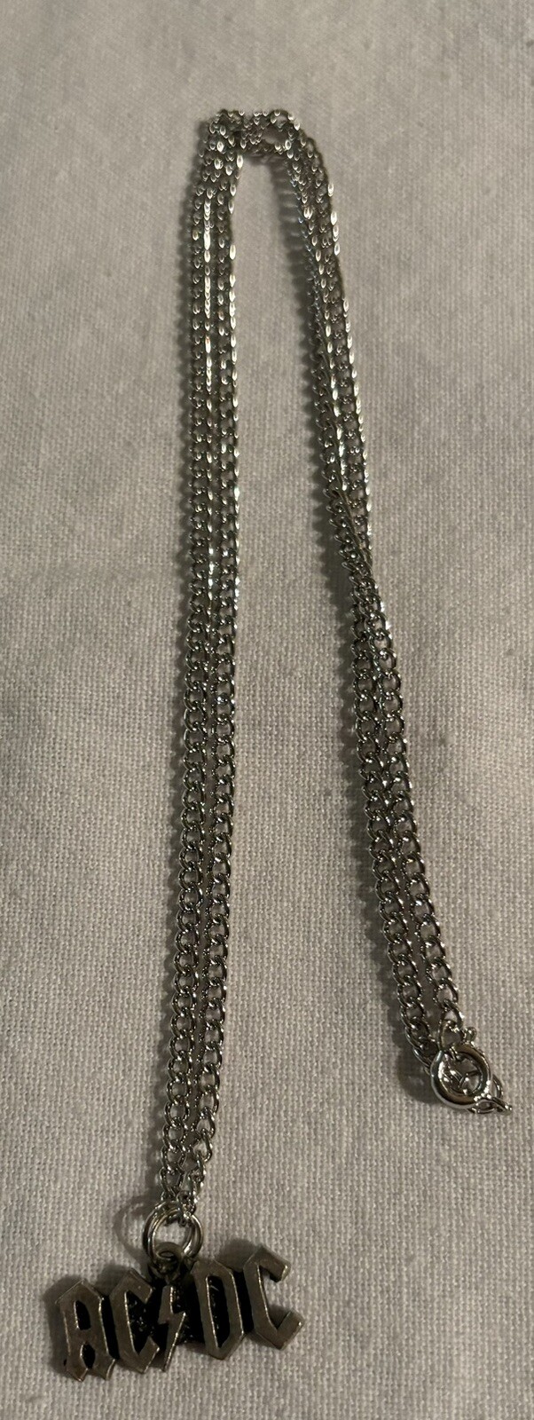 NEW Pewter ACDC Band Pendant charm on 24 inch silver colored chain