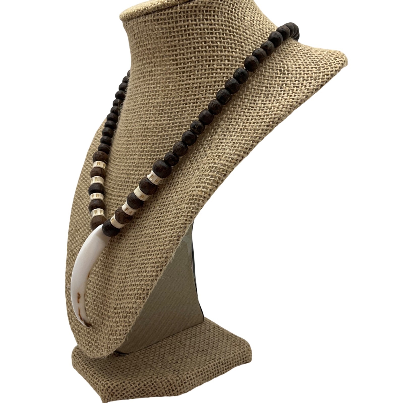 New Artisan Handmade Unisex Wooden Necklace Faux Horn Tribal Ethnic Boho