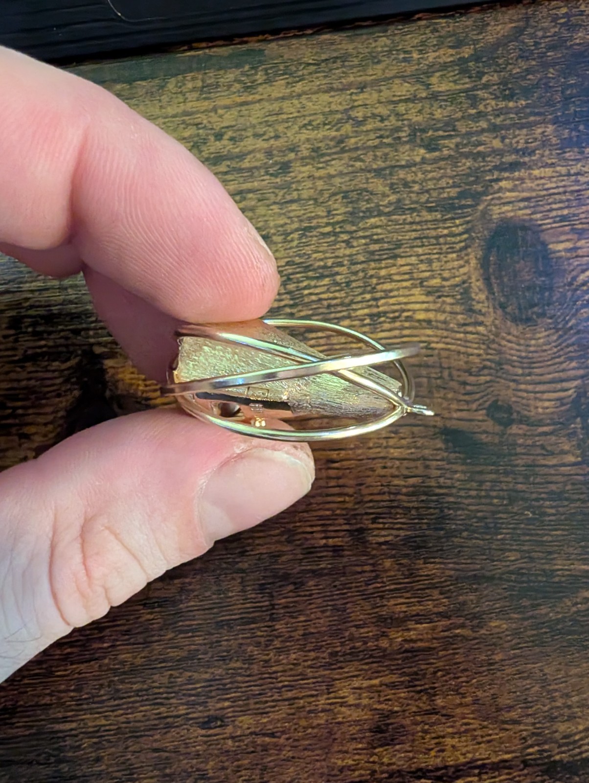 Vintage 14k Gold Mechanical Gemini Space Capsule Charm Pendant Heavy 19g+ NASA