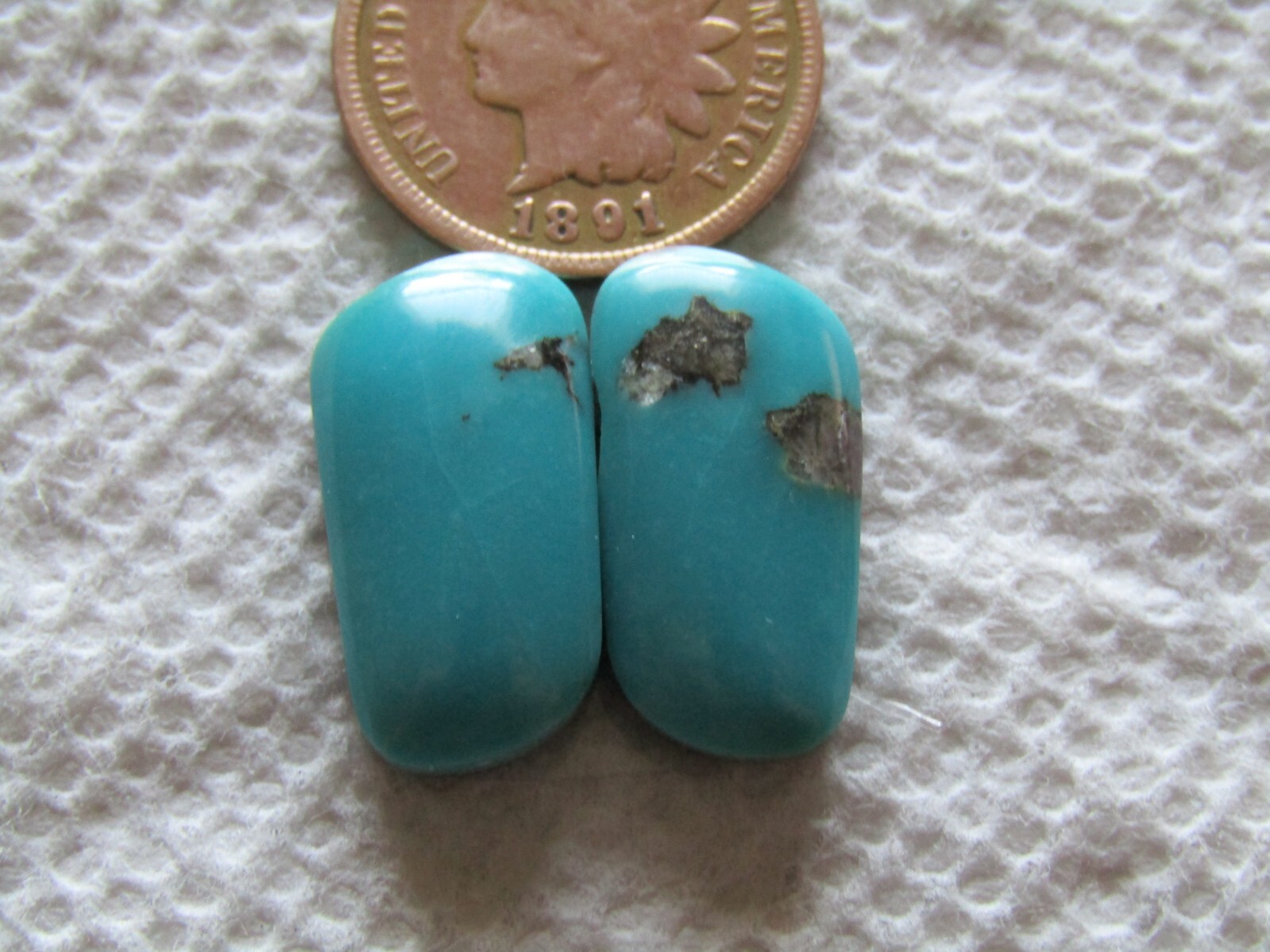 2 Baja Turquoise 17 carat Cabochon Blue Cab