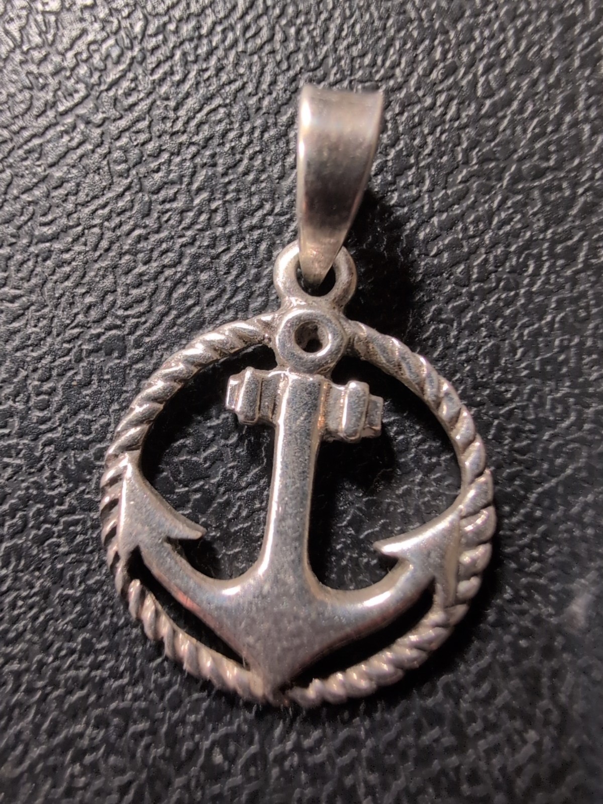 Nautical Anchor Encircled by Rope Pendant Maritime 925 Sterling 1″ 1.9g