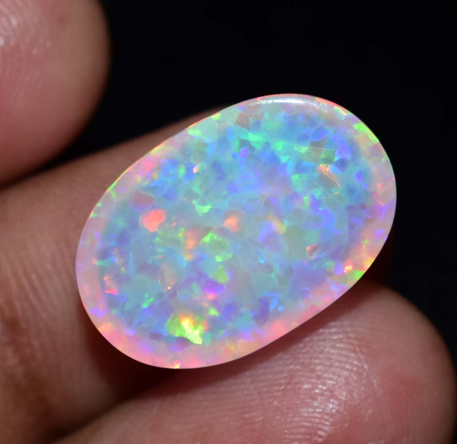 Natural Ethiopian Fire Opal 10.70 CT AGL Certified Play Of Color Loose Gemstone