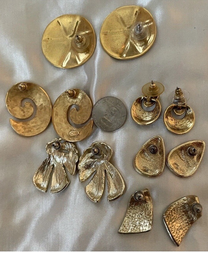 16 Pair Earrings Enamel Pierced and Clip Pierced and Modern Styles
