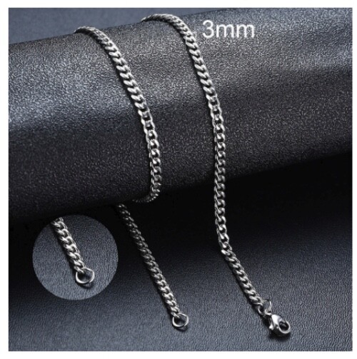Cuban Chain Necklace for Men Women Basic Punk Stainless Steel Curb Link