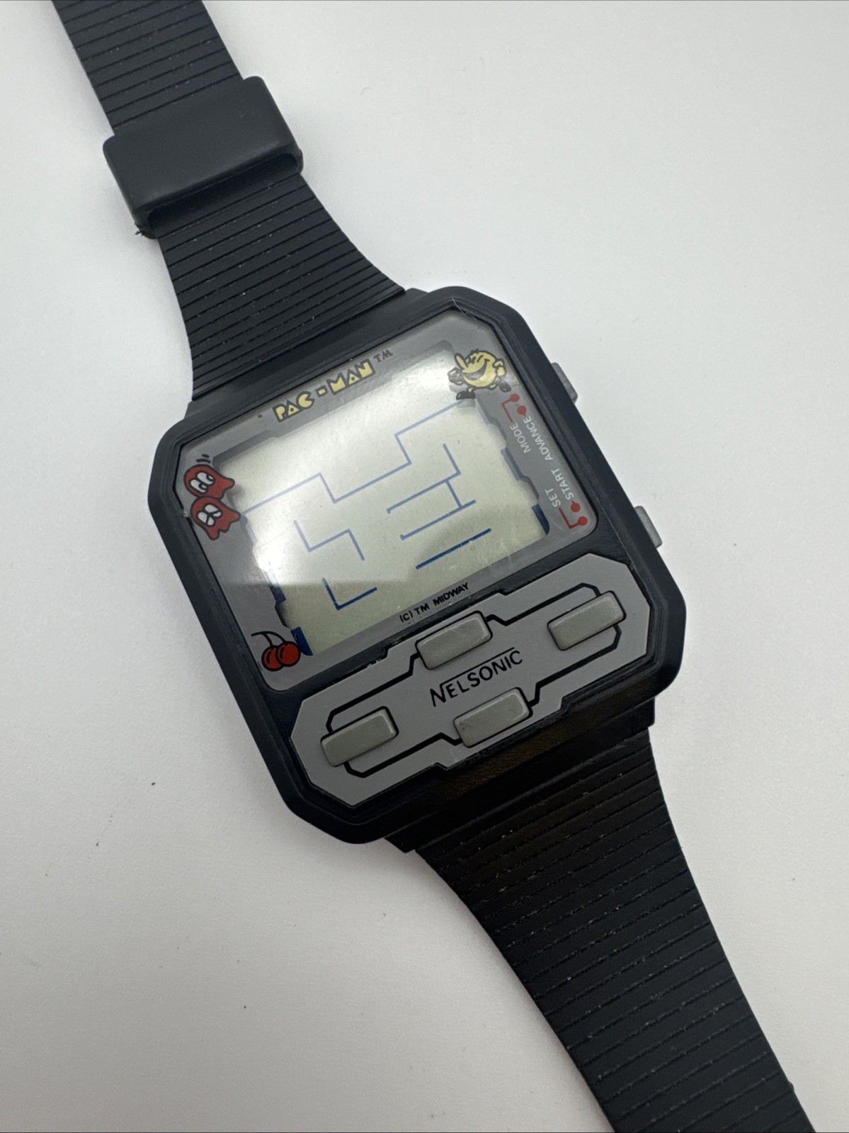 1982 Pac-Man Midway Nelsonic Berger Vintage Game Watch For Parts Not Working